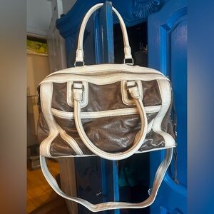 Rebecca Minkoff Brown and Cream Shoulder Bag